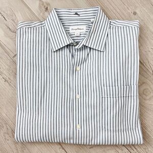 Tommy Bahama Men’s Striped Cotton Dress Shirt Button Down